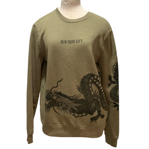 Blind Rooster sz S green crewneck sweatshirt with dragon design